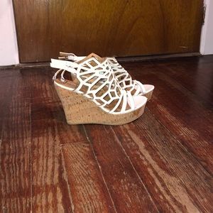 White Wedge Heels
